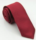 Geometric print men's skinny tie - red