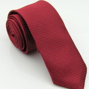 Geometric print men's skinny tie - red