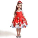 Girl Christmas dress with sleeves-red (1)
