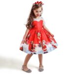 Girl Christmas dress with sleeves-red (2)