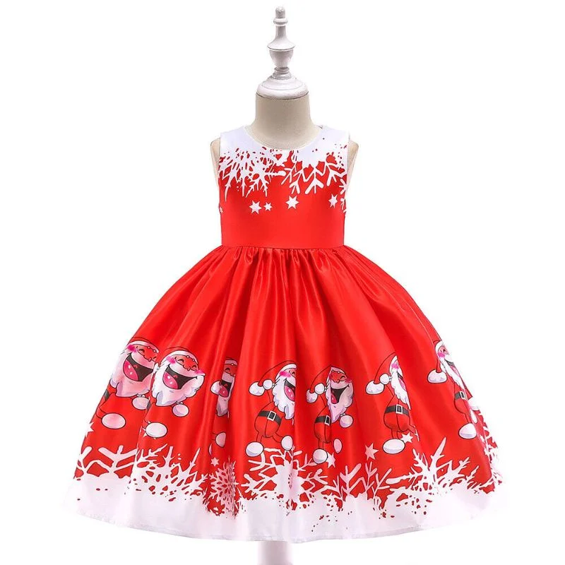 Girl Christmas Sleeveless Dress