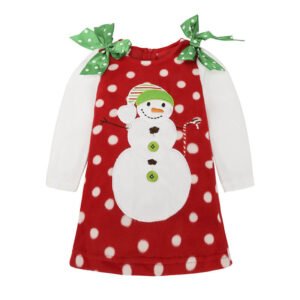 Girl Christmas tunic dress-red-white-polka-dot (1)