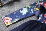 Girl flower print tulle dress - navy- Blue (2)