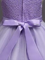 Girl lace top tulle party dress-purple (5)