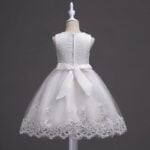 Girl lace top tulle party dress-white (4)