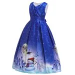 Girl long Christmas dress-blue (4)
