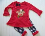Girl long sleeve Christmas outfit-red (4)