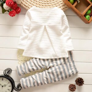 Girl long sleeve outfit - white (3)