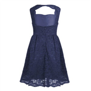 Girl open back lace dress-navy-blue (3)