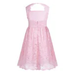Girl open back lace dress-pink (3)