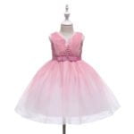 Girl party tulle dress-pink (2)