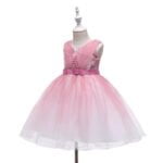 Girl party tulle dress-pink (3)