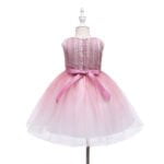 Girl party tulle dress-pink (4)