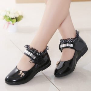 Girl patent leather shoes - Black-Fabulous Bargains Galore