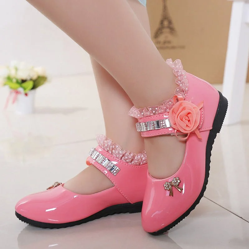 Girls pink clearance patent shoes