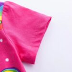 Girl short sleeve unicorn dress-pink-rainbow (3)