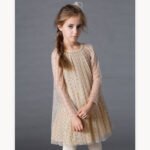 Girl tulle tunic dress-beige (1)