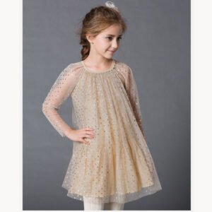 Girl tulle tunic dress-beige (6)