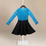 Girls blue long sleeve lace outfit (1)