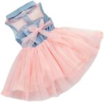 Girls denim and tulle dress - pink (2)