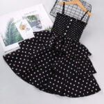 Girls polka dots dress-black (2)
