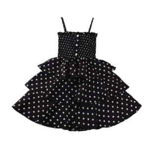 Girls polka dots dress-black (3)