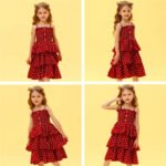Girls polka dots dress-red (4)