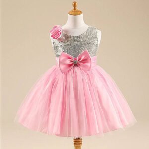 Girls sequin party dress-pink (1)
