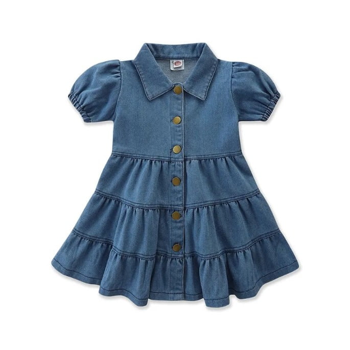 Short sleeve blue jean on sale dress