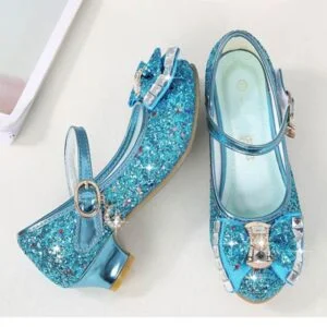 Girls sparkly shoes with heels - Blue-Fabulous Bargains Galore