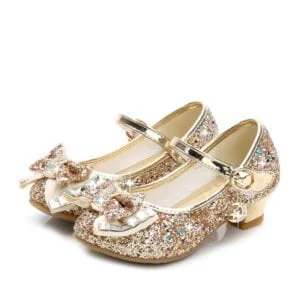 Girls sparkly shoes with heels - Gold-Fabulous Bargains Galore