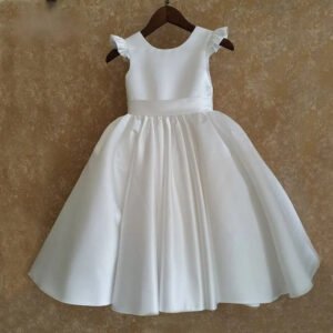 Girls white satin dress (1)