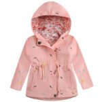 Girls windbreaker jacket with hood - Pink 2