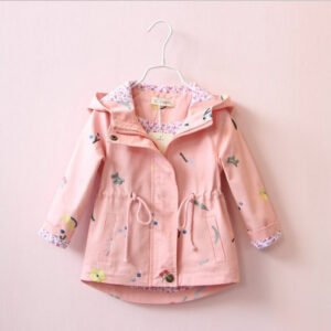 Girls windbreaker jacket with hood - Pink