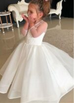 Girls dress with tulle - Ivory-Fabulous Bargains Galore