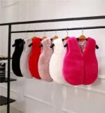 Girls faux fur vest - Dusty Pink-Fabulous Bargains Galore