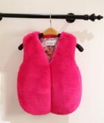 Girls faux fur vest - Deep Pink-Fabulous Bargains Galore