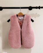 Girls faux fur vest - Black-Fabulous Bargains Galore