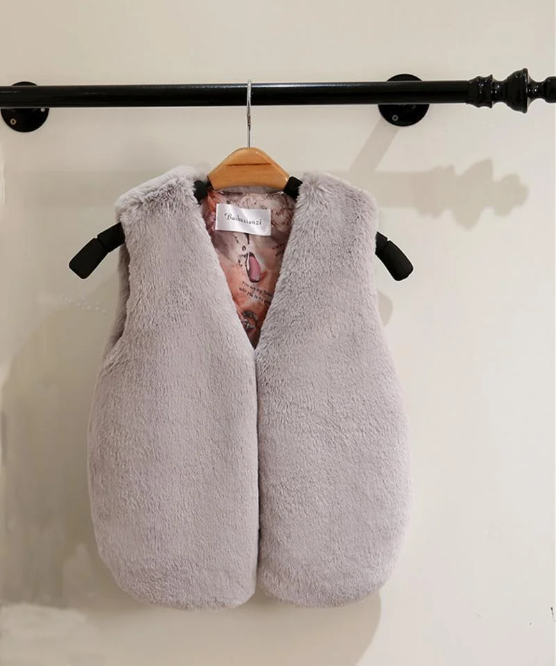 Faux fur cheap grey vest