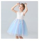 Girls lace party dress - Blue-Fabulous Bargains Galore