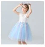 Girls lace party dress - Blue-Fabulous Bargains Galore
