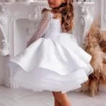 all white flower girl dresses