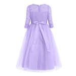 Half sleeve lace flower girl dress-purple (2)