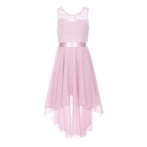 Hi low flower girl dress-pink (1)