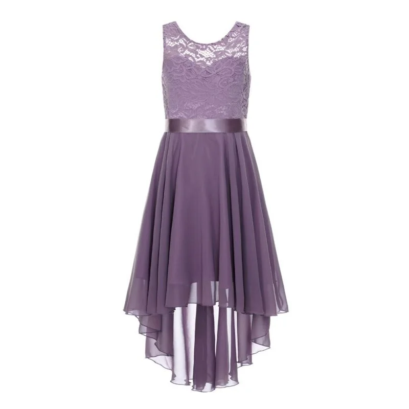 Hi low flower girl dress-purple (1)