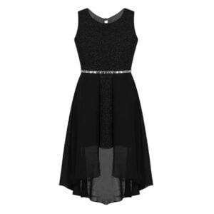 High low girls chiffon dress-black (2)