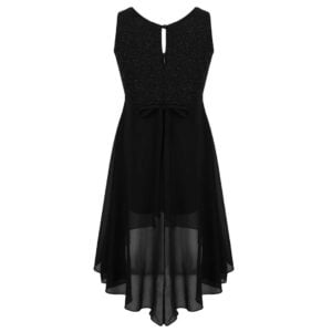 High low girls chiffon dress-black (3)