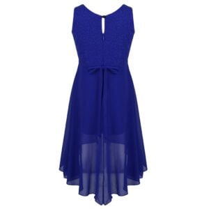 High low girls chiffon dress-blue (2)