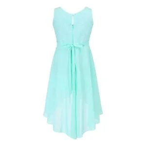 High low girls chiffon dress-green (5)