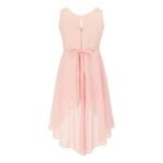 High low girls chiffon dress-pink (2)